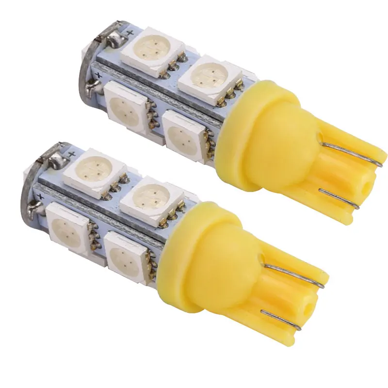 

2PCS Car T10 9SMD 5050 12V 1.5W 85LM LED Width Lamp License Plate Light Reading Lamp Yellow Multi-function Car Light