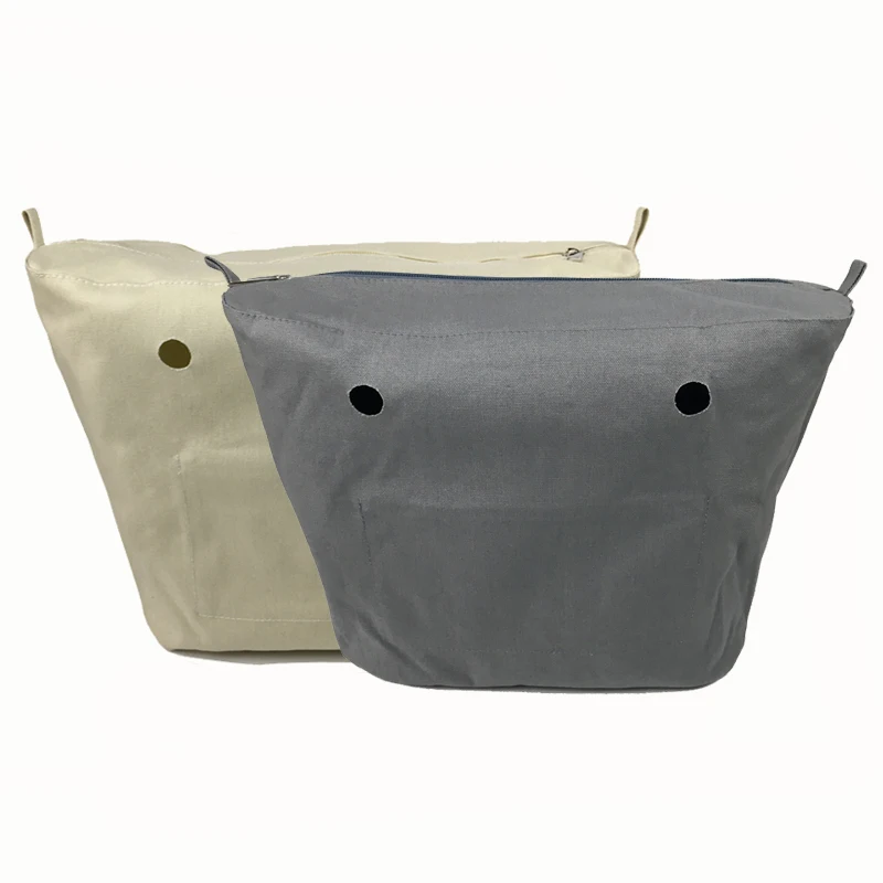 Classic Mini Size waterproof Solid Canvas Insert Inner Lining Insert Zipper Pocket for Obag O Bag handbag Silicone bag