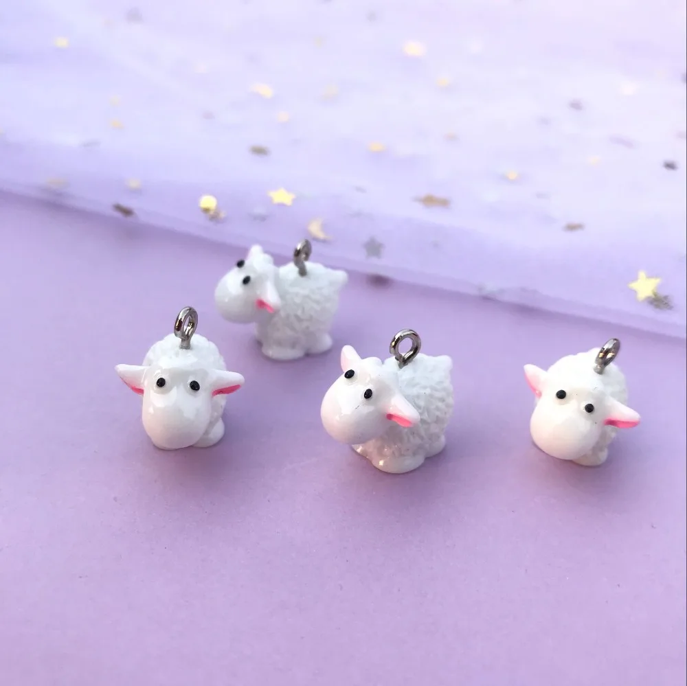 10 шт. подвески брелоки в виде животных 20 х15 мм|resin charms|sheep charmscharm necklace |