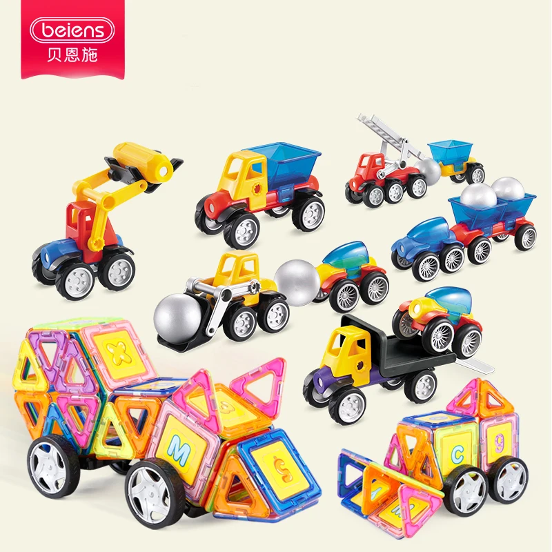 Beiens Building Blocks font b Toy b font 52PCS Magnetic 3D Building Block Construction Model DIY
