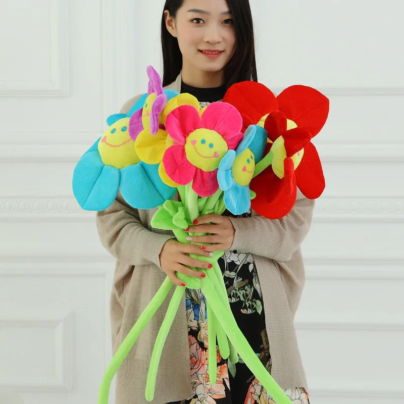 

5pcs/Lot Cartoon Curtain Clip Sunflower Plush Flexible Tieback Toy Home Dcor Lovely Girls Gift 32/45/65/75/90cm