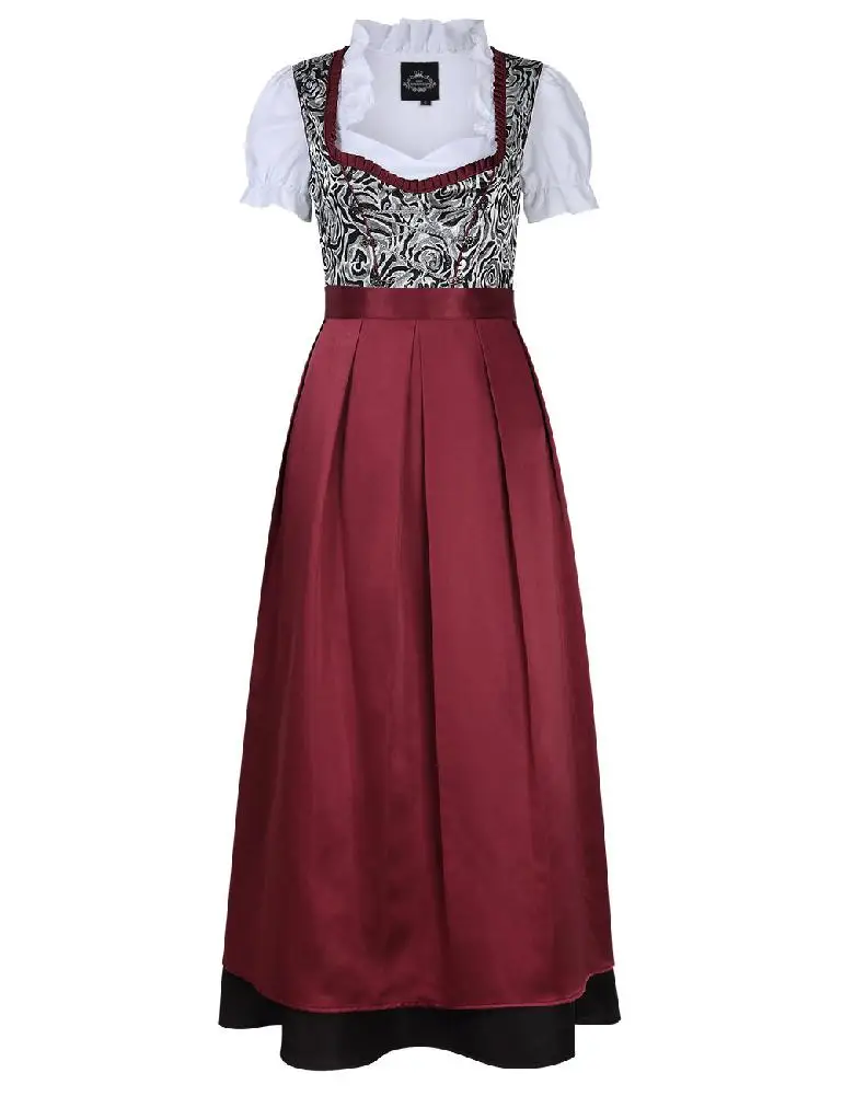 MISSKY/, традиционное платье Октоберфест, женские костюмы, классическое платье дирндль, костюм для Фестиваля Пива - Цвет: Coffee