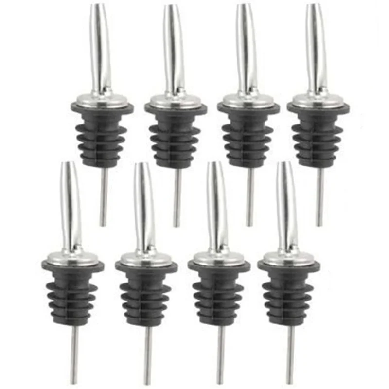 8 Pieces Liquor Bottle Pourers Food Grade Stainless Steel Wine Pourer