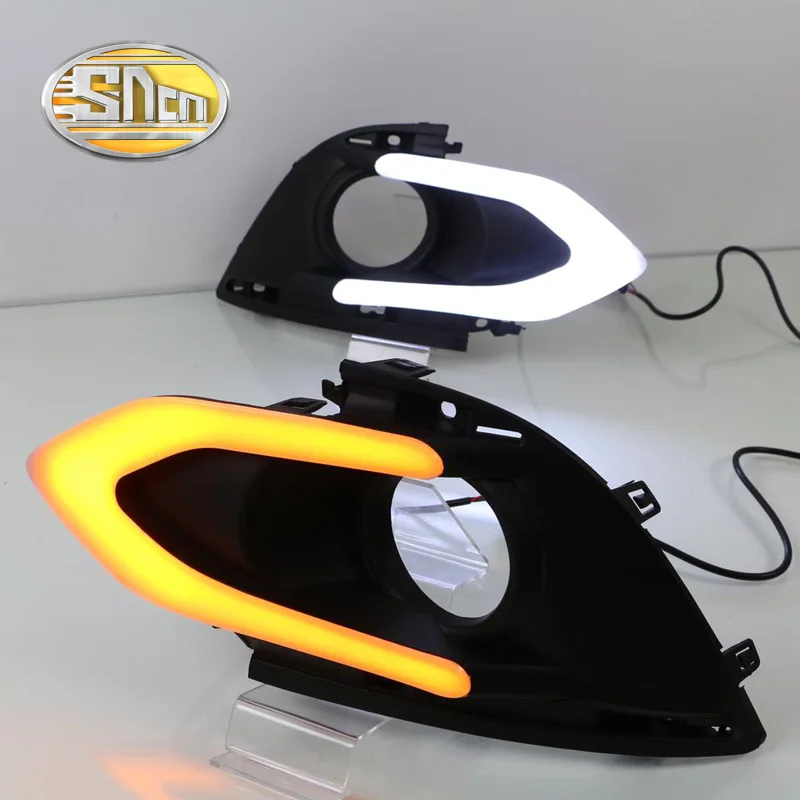 

SNCN 2PCS LED Daytime Running Light For Mitsubishi Mirage 2016 2017 2018 Turning Yellow Signal Relay Waterproof Car 12V LED DRL