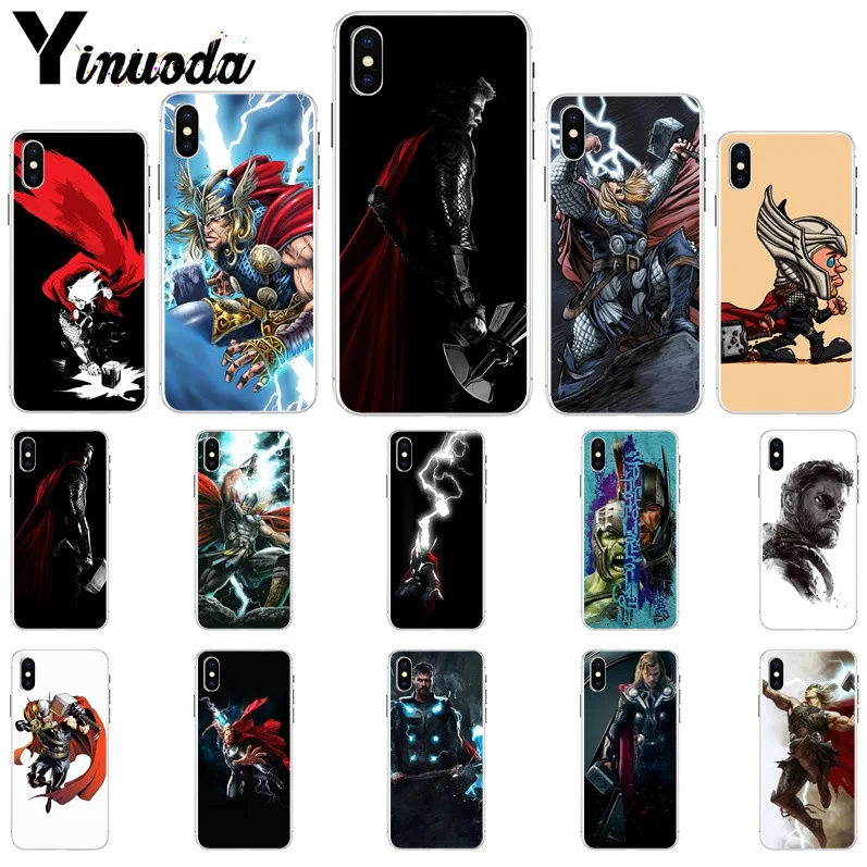 

Yinuoda Marvel hero Thor Colorful Cute Phone Accessories Case for iPhone X XS MAX 6 6s 7 7plus 8 8Plus 5 5S SE XR