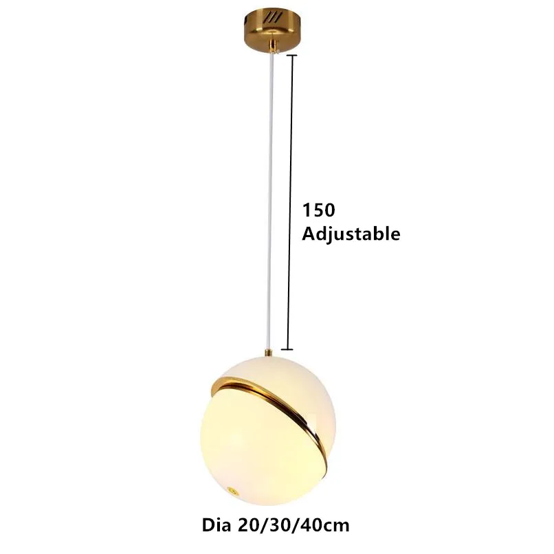 Скандинавские современные круглые шары подвесные светильники креативная круглая луна латунь Подвеска Лампы для столовой гостиной drplight