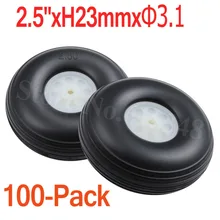 100 шт./лот 2," /63 мм резиновые хвостовые колеса нейлон Ступица шестерни, толщина: 23 мм ось отверстие: 3,1 мм RC самолет запасные части