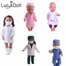 LUCKDOLL костюм медсестры и медицинские приборы подходят 18 дюймов Американский 43 см BabyDoll одежда аксессуары, игрушки для девочек, поколение, подарок