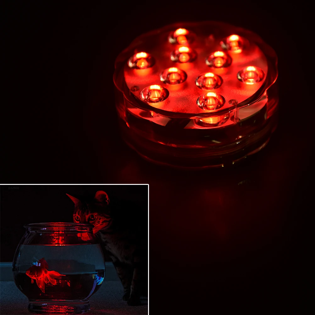 10 LED RGB con pilas sumergible luz IP68 impermeable Piscina boda piscina Pond Iluminación