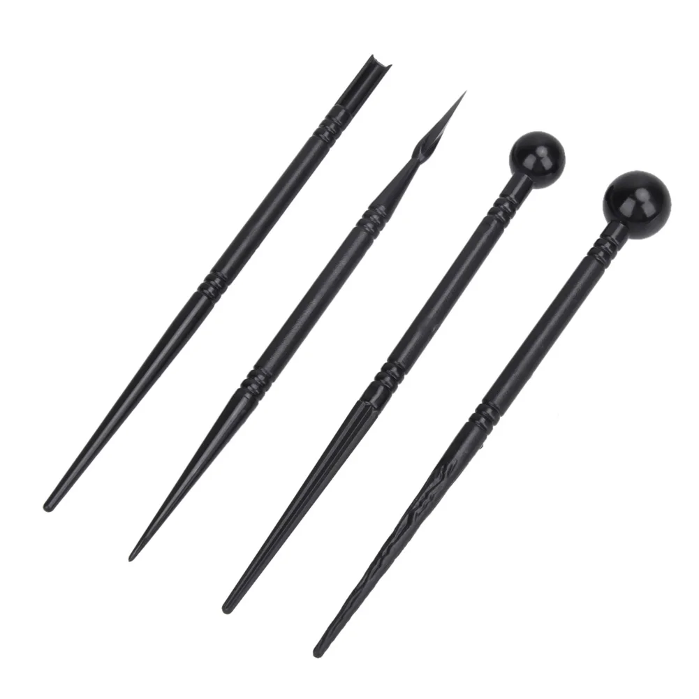 

4Pcs Plastic Flower Carved Pens DIY Flower Modeling Fondant Cake Decorating Tools DIY Cake Carve Bakeware