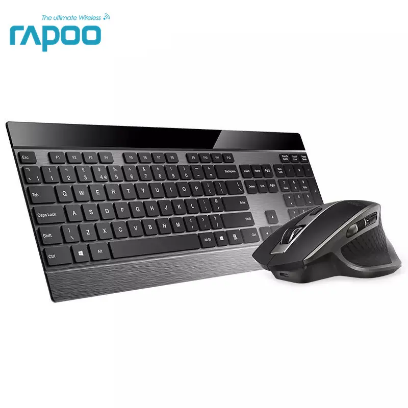 

Rapoo Multi-mode Wireless Slim Metal Keyboard & Rechargeable Laser Mouse Combo Bluetooth 3.0/4.0 & 2.4G Switch between 4 Devices