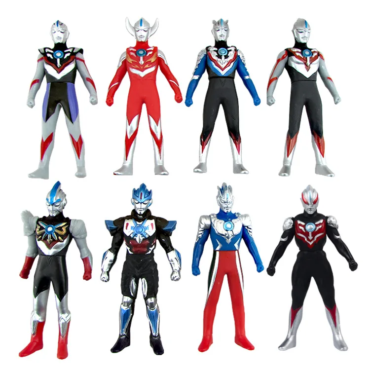 

13cm Soft rubber oubre doll children's toy universe superman oubre explosive flame heavy light form joint activity
