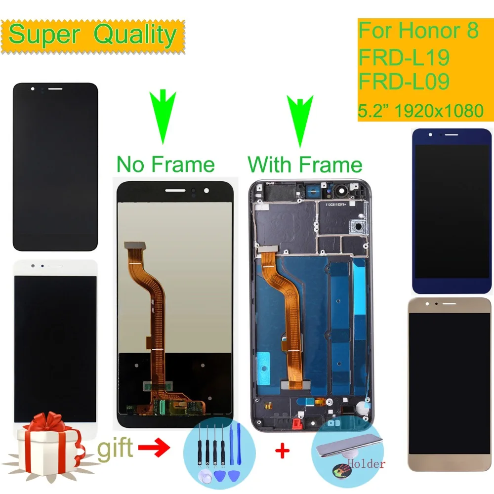 

ORIGINAL LCD For HUAWEI Honor 8 LCD Display Touch Screen Digitizer with Frame For Honor8 FRD-L19 FRD-L09 LCD Assembly Complete