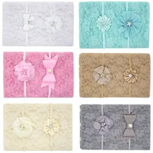 Ylsteed новорожденный реквизит для фотосессии Новорожденные кружевные обертывания соответствующие с повязкой на голову Детские фотографии обертывания младенческой съемки пеленать одеяло