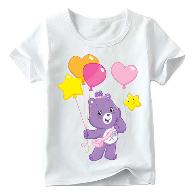 От 2 до 14 лет для маленьких мальчиков/девочек милые Care Bears мультфильм печати футболка летние детские повседневные топы дети смешные футболки, ooo5146 - Цвет: ooo5146 D