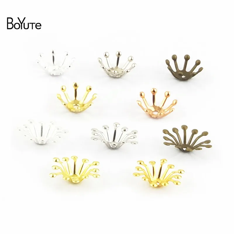 BoYuTe 100Pcs 10MM 13MM Metal Flower Bead Caps Diy Hand Made Jewelry Accessories (6)