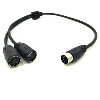 

MIDI Cable, 5 Pin DIN Plug Male to 2 Dual DIN Female SmartPhone AUX Headphone Stereo Jack Adapter Y Splitter Extension Cable