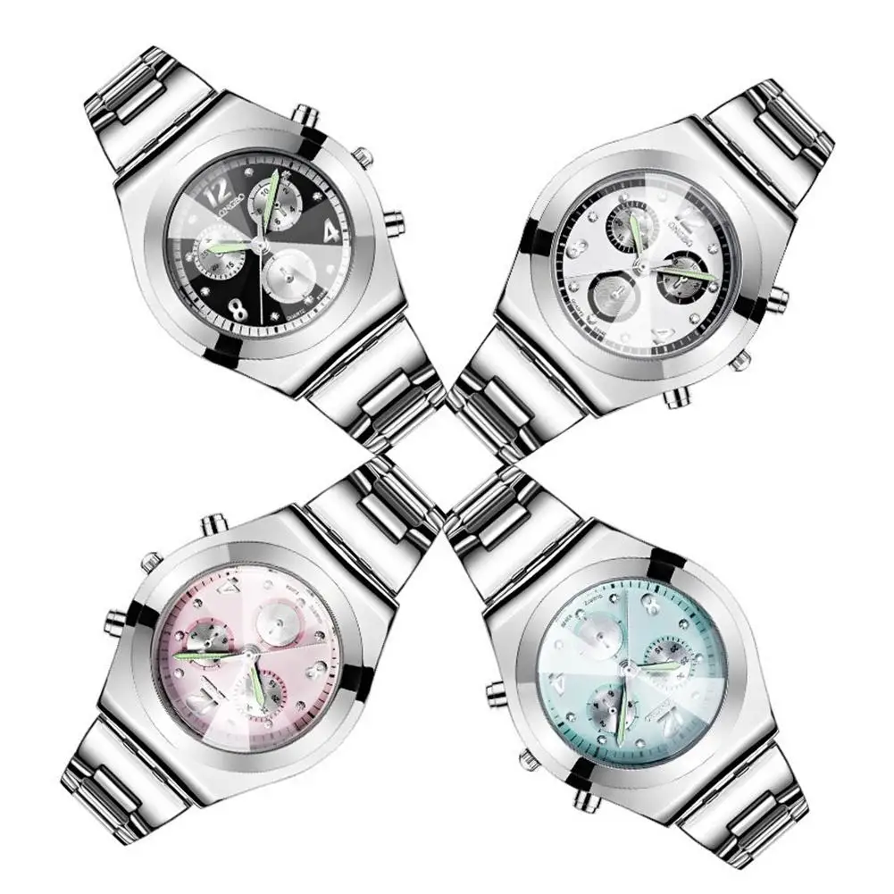 

2019 Fashion Women Round Dial Alloy Linked Thick Strap Analog Quartz Wrist Watch