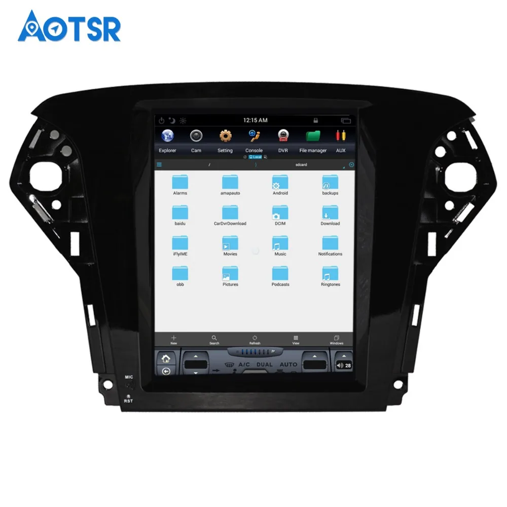 Top Big Screen pure Android Tesla style Car DVD Player GPS Navigation For Ford Mondeo 2007-2012 Auto navi stereo headunit multimedia 4