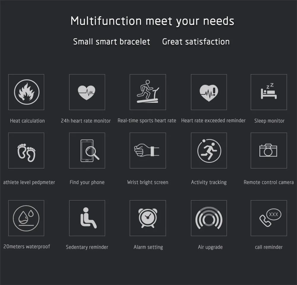 Bluetooth M4 Смарт-часы пульсометр кровяное давление Moniotor для iOS и Android