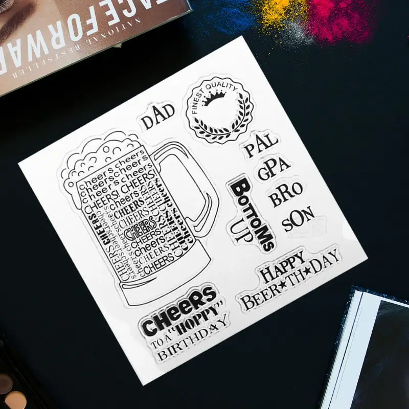 

Cheers DIY Silicone Clear Stamp Cling Seal Scrapbook Embossing Album Decor