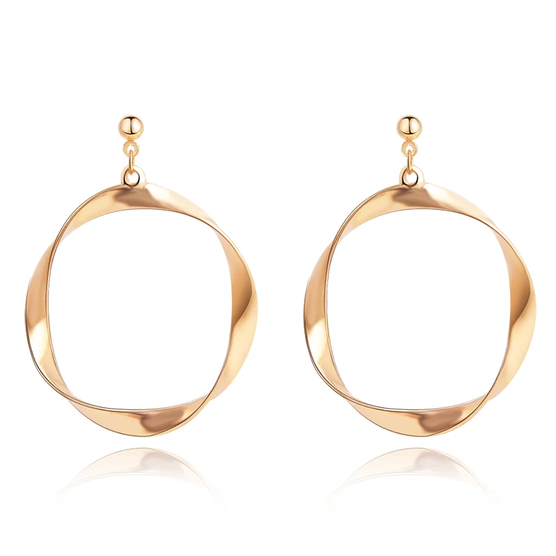 Новое поступление, Необычные золотые серебряные круглые Висячие серьги для женщин и девушек, модные серьги 5B3031 - Окраска металла: Gold
