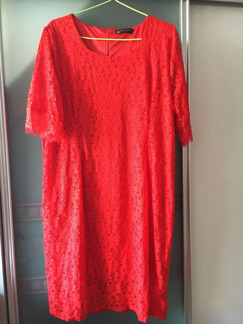 Летние кружевные платья Vestidos, женское платье с вышивкой и коротким рукавом, платье карандаш размера плюс 5XL 6XL 7XL 8XL 9XL 10XL W1333