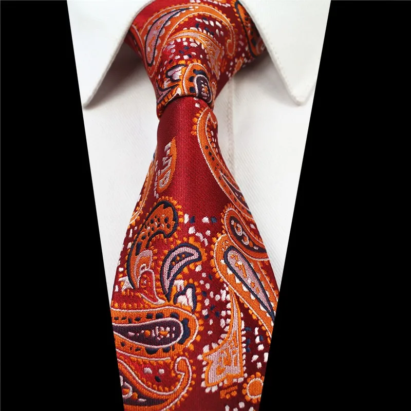 RBOCOTT Классический Мужской Шелковый галстук 8 см шеи галстуки Пейсли плед и проверить галстук для мужчин черный галстук бизнес красный Свадебная вечеринка Gravatas