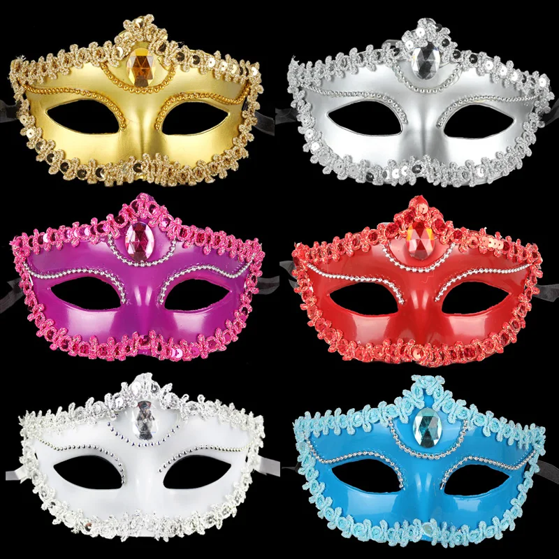 3PCS pokovování taneční maska ​​strana halloween vánoční svatební dekorace benátské poloviny obličeje vícebarevná muži a ženy