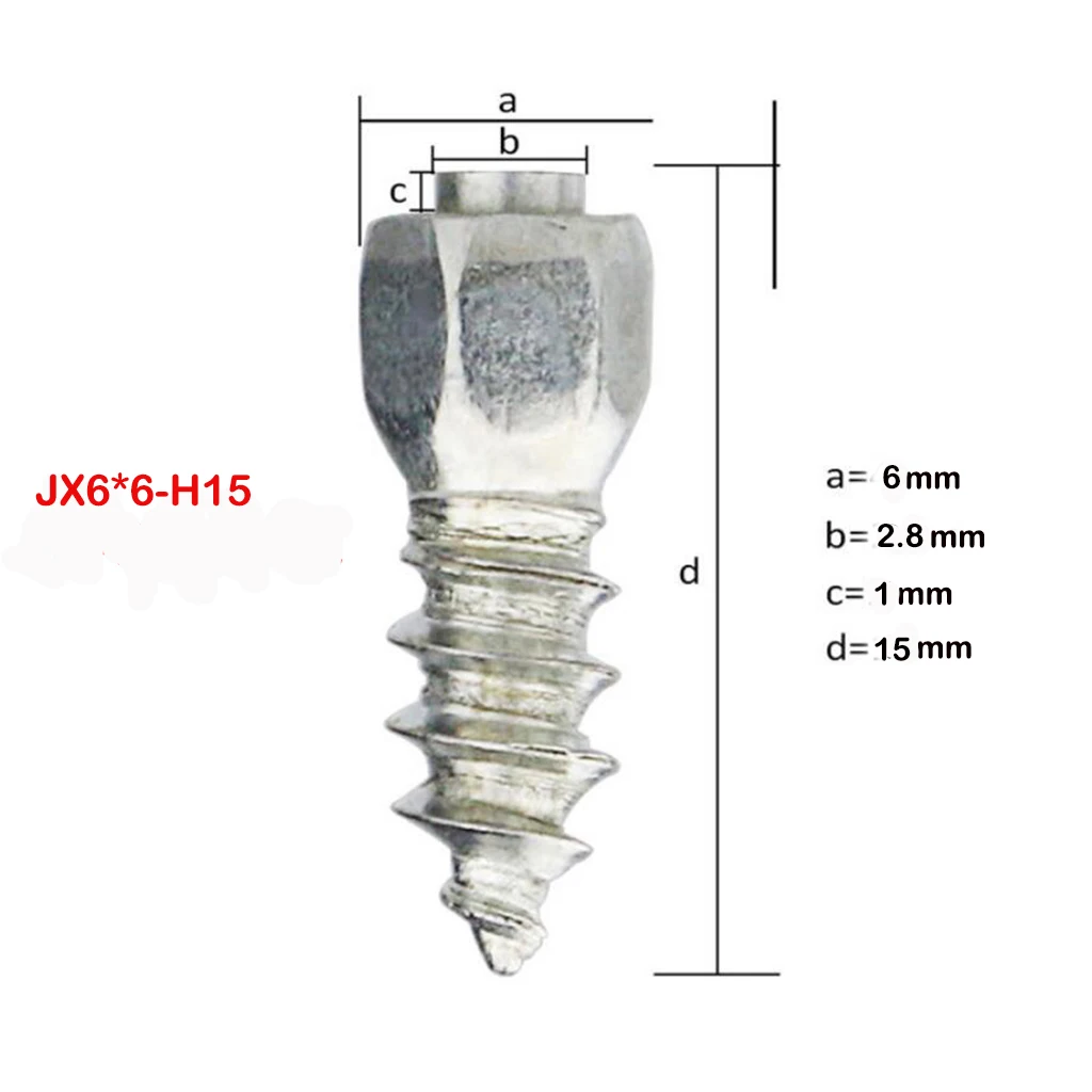 Set of 100 15mm Universal Stud Screw Car SUV ATV Anti-Slip Anti-ice Screw Wheel Tyre Spikes Trim JX6*6-H15