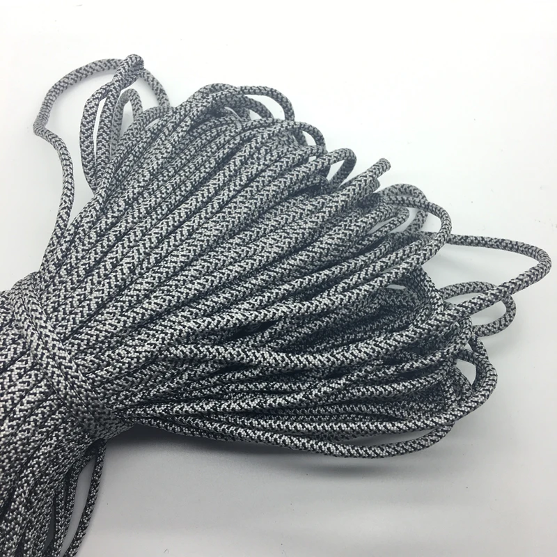 

10yards/Lot Mix color Paracord Bracelets Rope 7 Strand Parachute Cord CAMPING HiKING Gray+Black