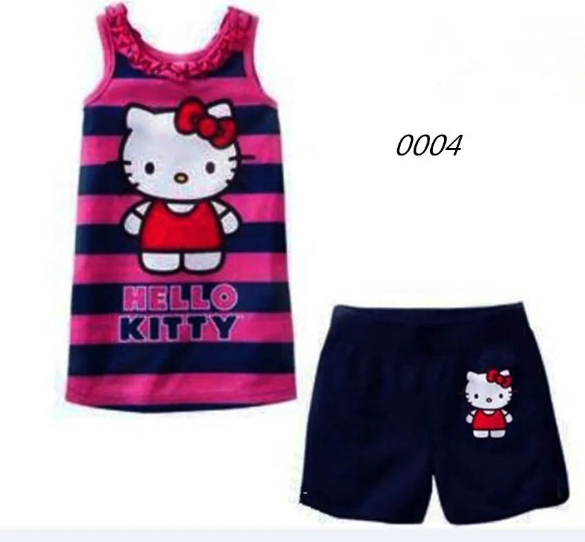 

Baby Kids Pajamas Sets Summer Children Short Sleeve Cotton Hello Kitty Sleepwear Boys pyjamas Girls Home Clothing Boys Nightwear
