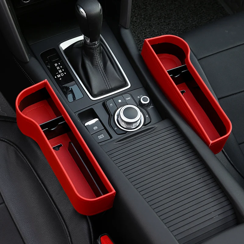 

SUNZM Auto Front Seat Crevice Storage Box Organizer For Cup Holder Wallet Key Coin Card, Car Storage Box With Leather Case