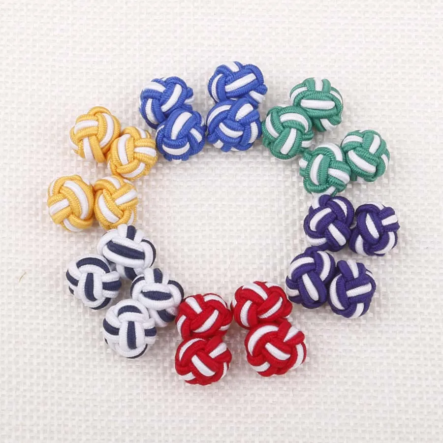Woven Silk Cuff Links Rope Ball Knot Cufflinks for Men High Quality Botton Wedding Business Party Accessories | Украшения и