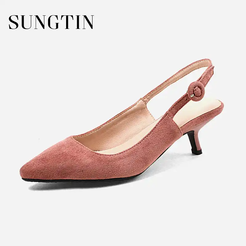 suede slingback heels