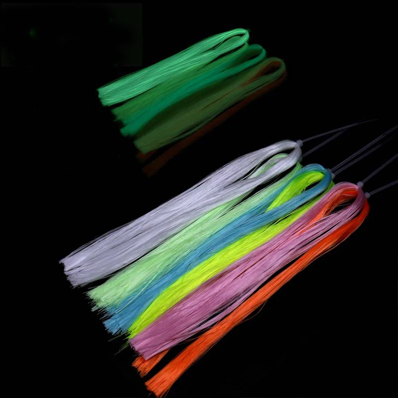 2 Bags Green Yellow Color Luminous Fly Tying Material EP Minnow fiber Dark Glow Fishing Flies