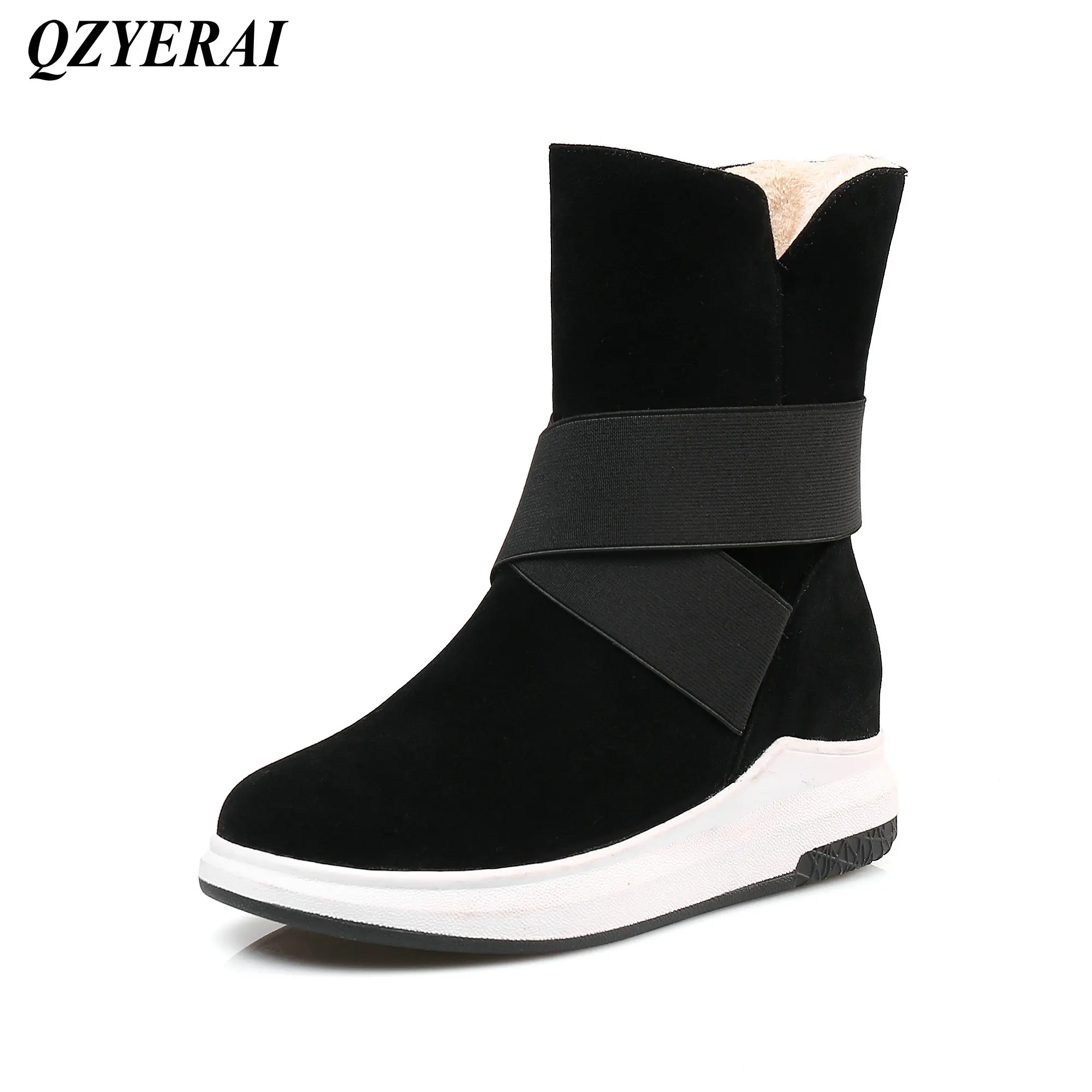 QZYERAI Europe Winter new arrival flat bottom plush warm snow boots fashion font b womens b