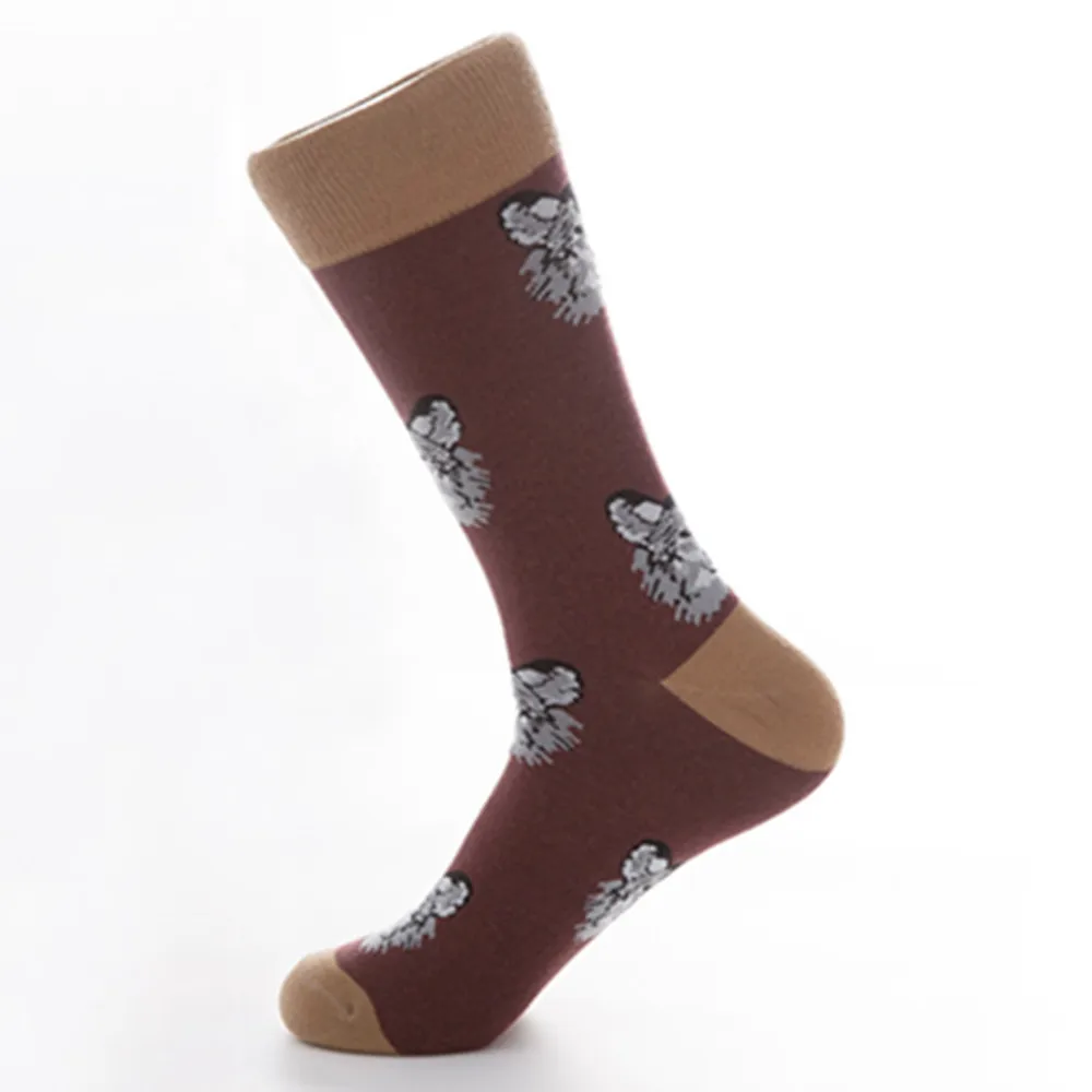 Новые стильные мужские носки цветные осенние Носки с рисунком собаки Hocoks, повседневные хлопковые носки EU41-46 Дышащие Носки с рисунком