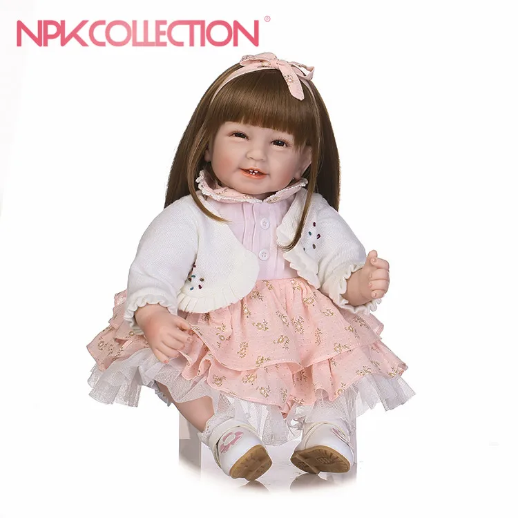 

NPKCOLLECTION Bebes Reborn Dolls menina de Silicone Girl 22Inch Adora Doll Toys For Girls boneca Baby Bebe Doll Best Gifts toys