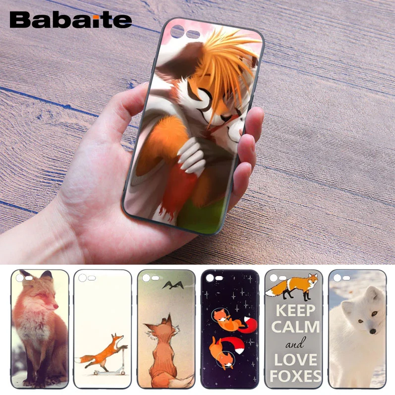Babaite Fox cat Animal Colorful Cute Phone Accessories Case for Apple iPhone 8 7 6 6S Plus X XS MAX 5 5S SE XR Cellphones