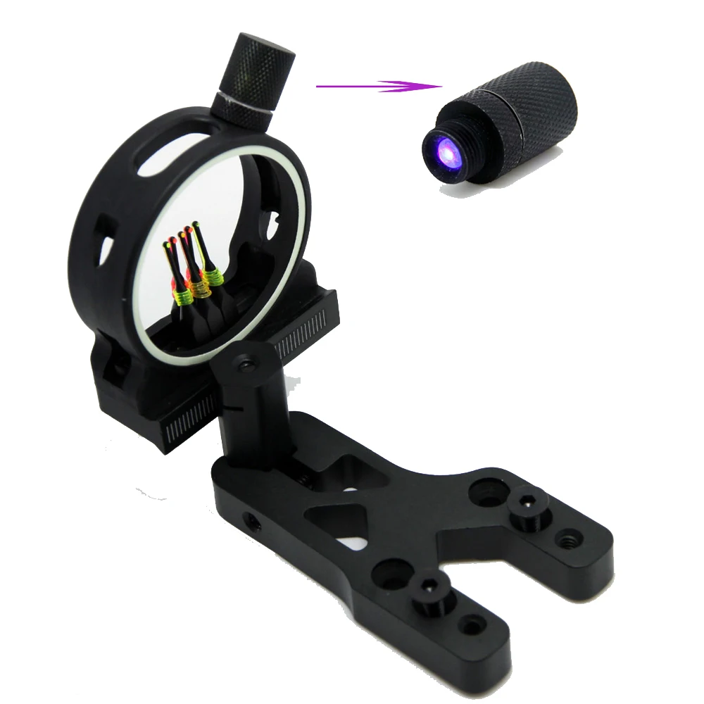 Archery 5 Pin Bow Sight Fiber Brass Pin with Sight light for Compound Bow Huntingin Bow & Arrow