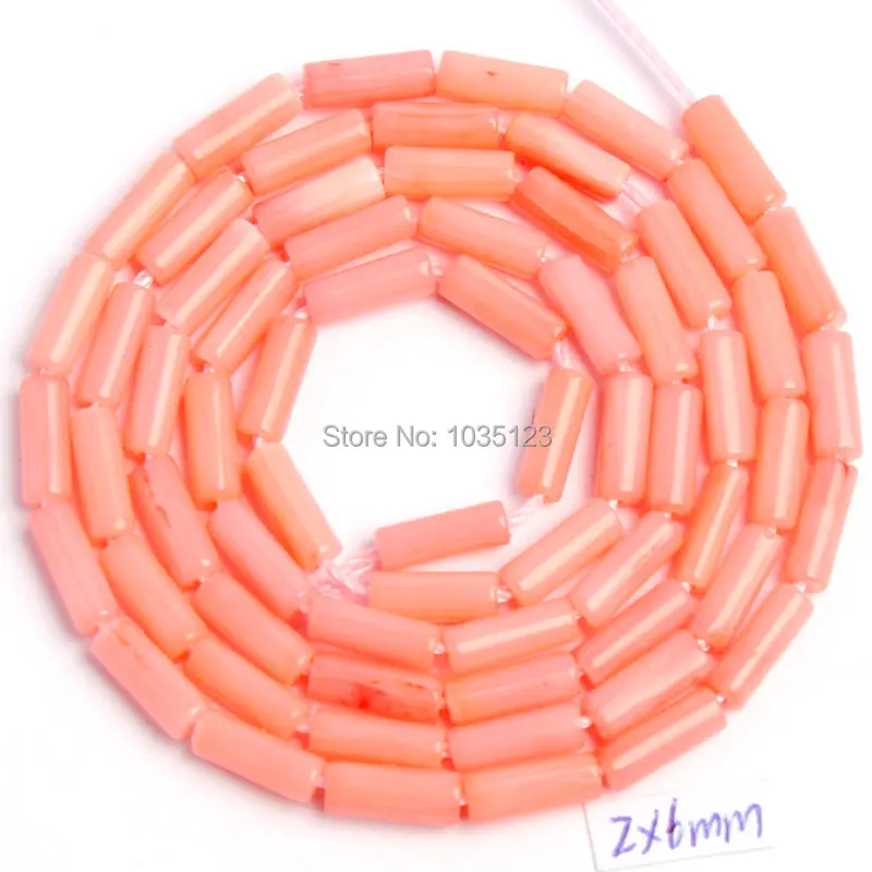 

Free Shipping 2x6mm Pretty Natural Smooth Pink Coral Column Shape Loose Beads Strand 15" Jewelry Making w654