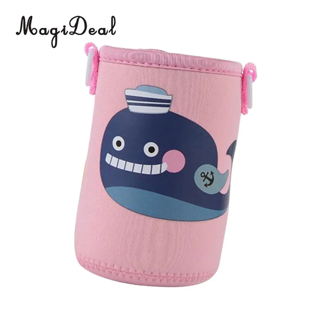 MagiDeal Insulated Water Bottle Sleeve Cartoon Animal Drink Bottle Covers Kids - Build-in Carrying Strap