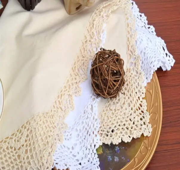 الحديث الدانتيل تحديد مكان حصيرة القماش طاولة القهوة القطن الكروشيه المفرش سادة كوب الشاي القدح الشراب الزفاف عيد مطبخ