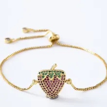 Золотая, серебряная цепочка micro pave cz Циркон кубический цирконий веревочный браслет с регулировкой макраме gtryu5 клубника браслет бижутерия