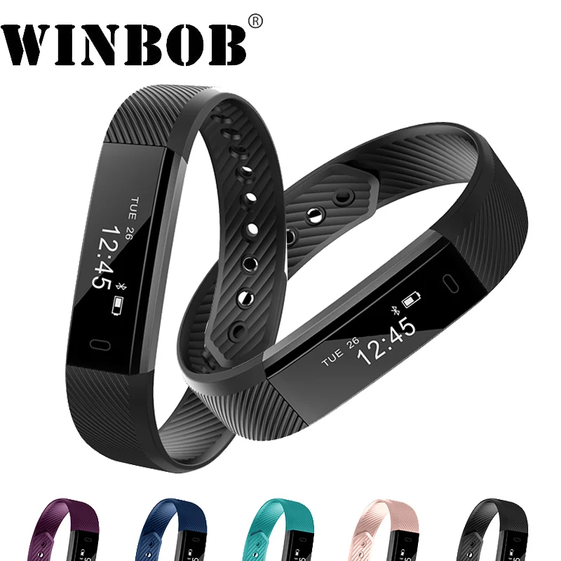 WINBOB Новый Smartch ID115 Smart Band Bluetooth Браслет Шагомер Фитнес трекер удаленного Камера