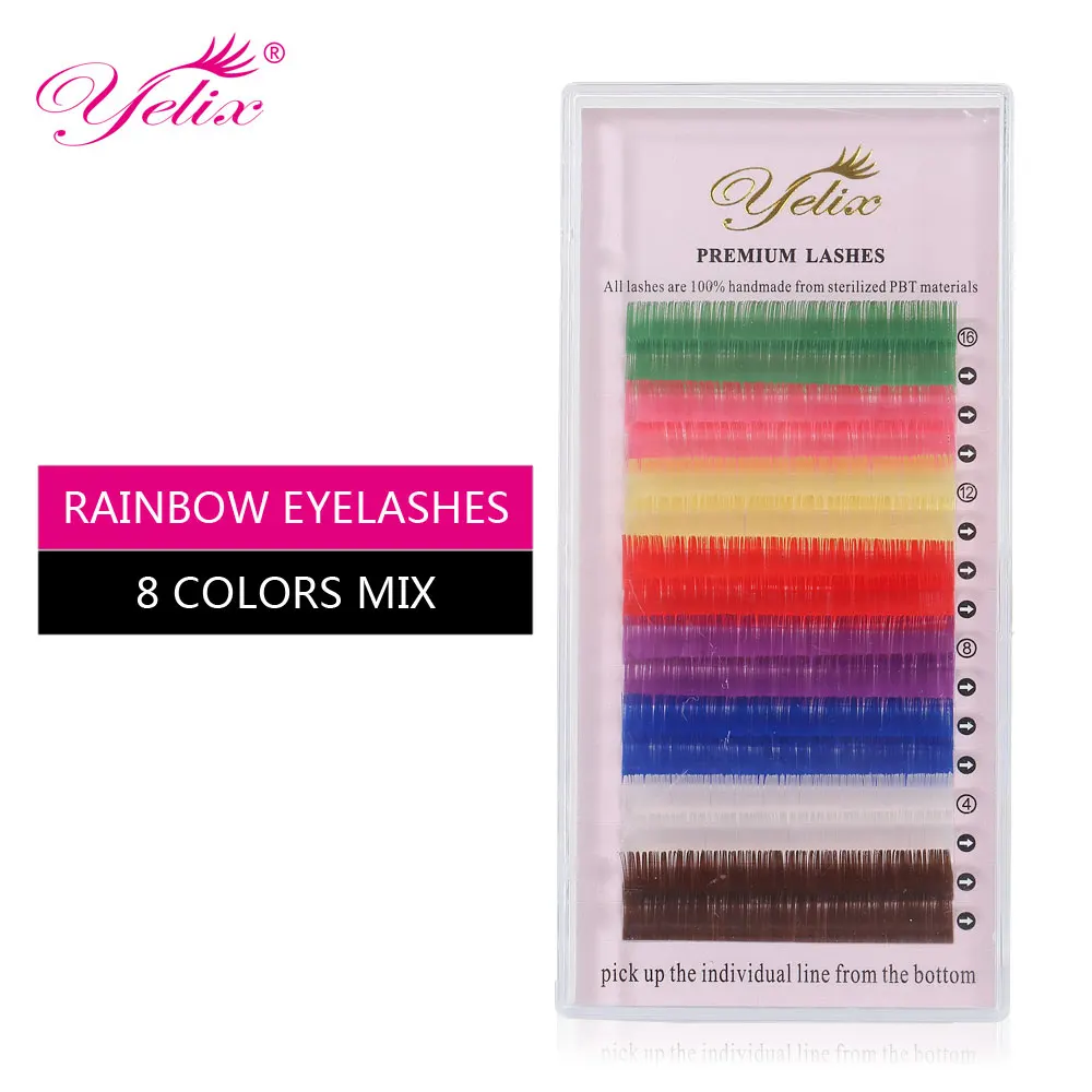 

Makeup Colored Cilios Posticos Natural False Eyelashes Individual Mink Eyelash Extension Color White Eye Lashes Fake Blue Lash