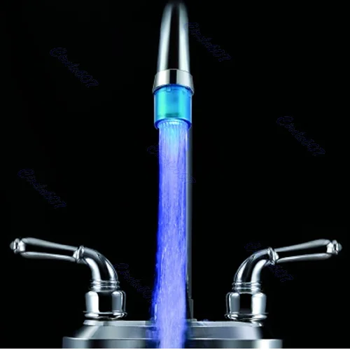 

2pcs/lot Bathroom Kitchen Mini Blue Glow LED Light Water Stream Faucet Tap A8