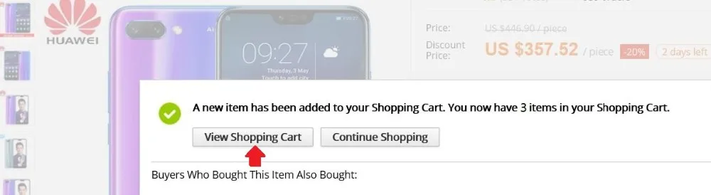 check shopping cart