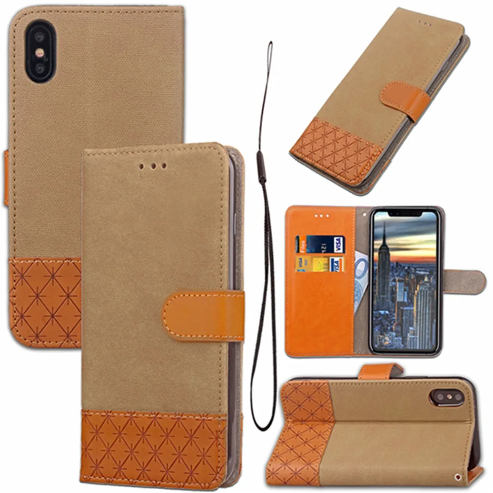 Business Style For iPhone x xr xs max Case Cover Denim